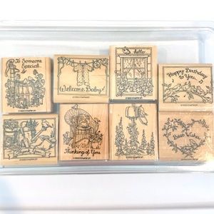 Stampin’Up Greetings Set of 8 Rubber Stamps